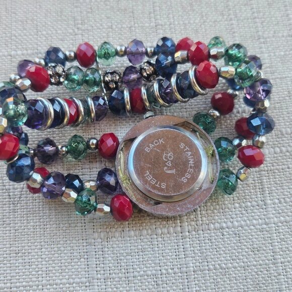 Holidays Season Theme Wristwatch Multi Color Beads Bracelet Analog Quartz Watach - Picture 10 of 11